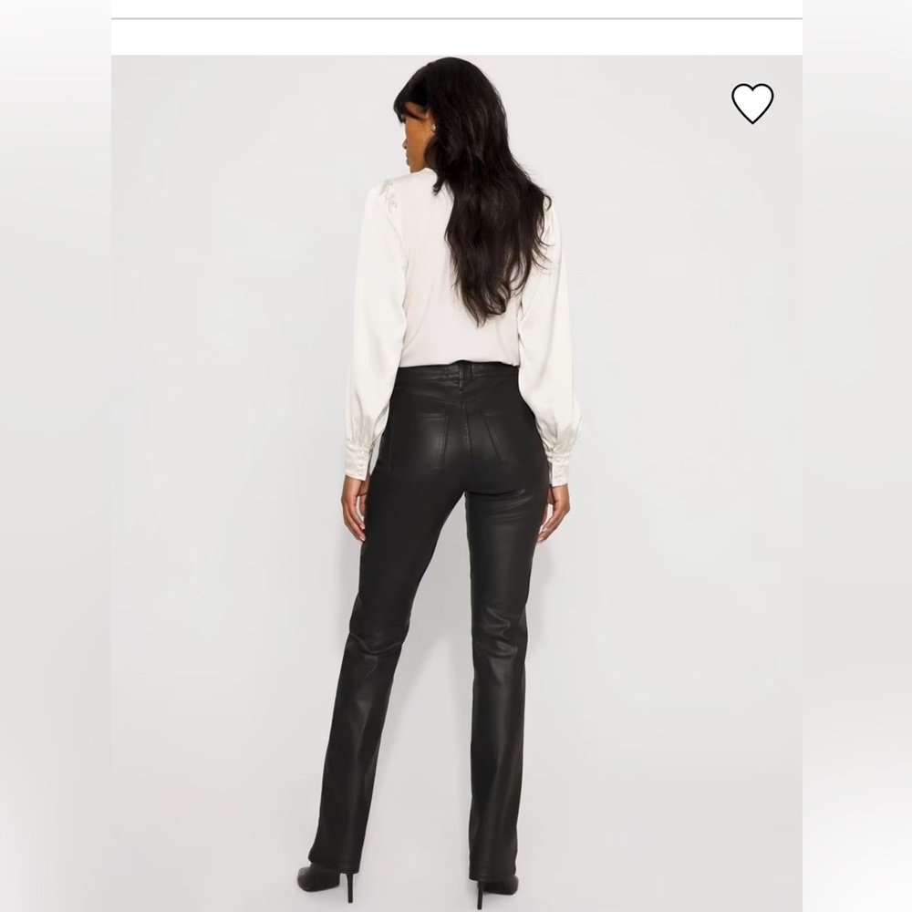 White House Black Market Sleek high rise Black coated boot cut jeans- NWT